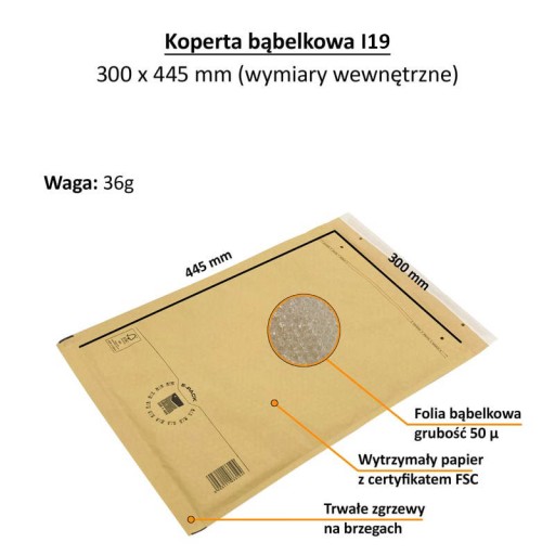 Bublinové obálky I19 455x320 E-Pack HNEDÁ veľká SILNÁ x10