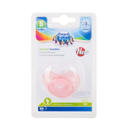 Canpol baby anatomický silikónový cumlík 6 m + 22/420 ružový