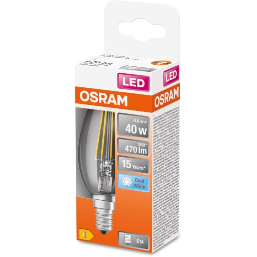 LED SVIEČKOVÁ žiarovka E14 4W 4000K Filament OSRAM