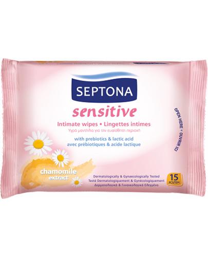Vlhčené obrúsky Septona Sensitive na intímnu hygienu, 15 kusov