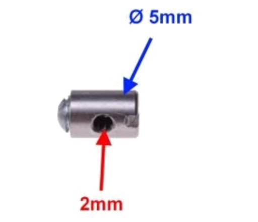 Koniec lanka škrtiacej klapky núdzovej spojky 2/5/8,5 mm