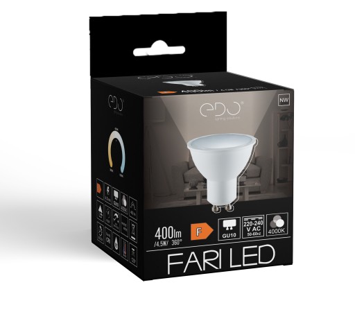 GU10 LED žiarovka 4,5W 4000K neutrál 120' 400lm EDO