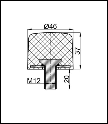 Vibroizolátor/nárazník nárazník/nárazník/pätka Polyuretánový vonkajší závit M12
