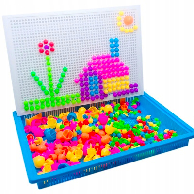 SADA KREATÍVNYCH PUZZLE KOLÍKOV HÚBA MONTESSORI 296 ELEMENTOV