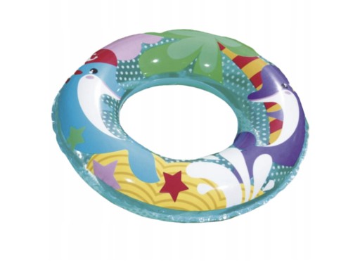 BESTWAY 36113 Nafukovací kruh na plávanie na pláži 51 cm delfíny max 60 kg 3-6 l