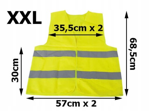 Žltá reflexná výstražná vesta, veľkosť XXL