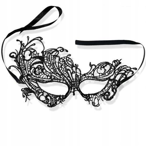 OPENWORK LACE MASK, čierny benátsky prevlek