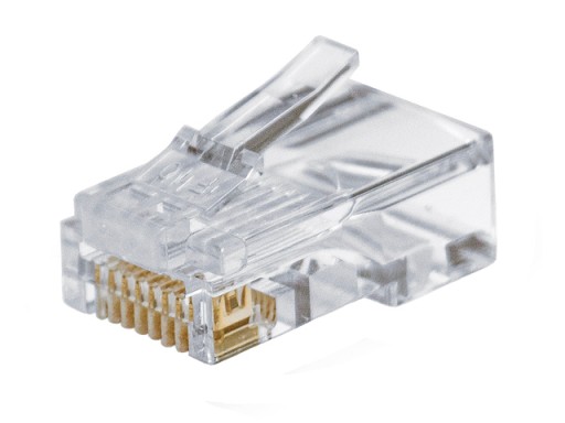 RJ45/8P8C zástrčka kat.6 UTP krútená dvojlinka drôt/lanko AWG24-26 priechodná 10ks