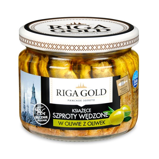 Książęce šproty údené v olivovom oleji Riga Gold 270 g