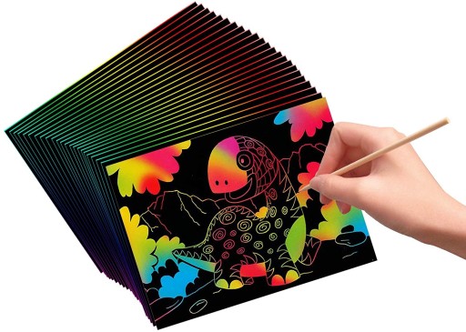 DÚHOVÁ KNIHA Omaľovánka SCRATCH BOOK SLIP ČIERNA NOTEBOOK 10K.