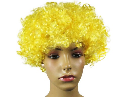 AFRO KLAUNOVÁ Parochňa, ŽLTÉ, kučeravé VLASY