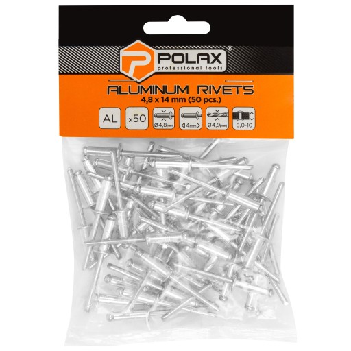 POLAX HLINÍKOVÉ SLEPÉ NITY 4,8x14MM 50KS/BAL.