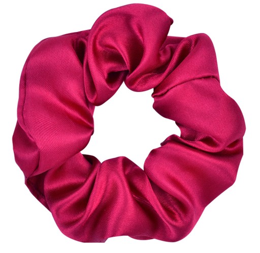Gumičky do vlasov scrunchie, ružový satén, bez spojov, satén