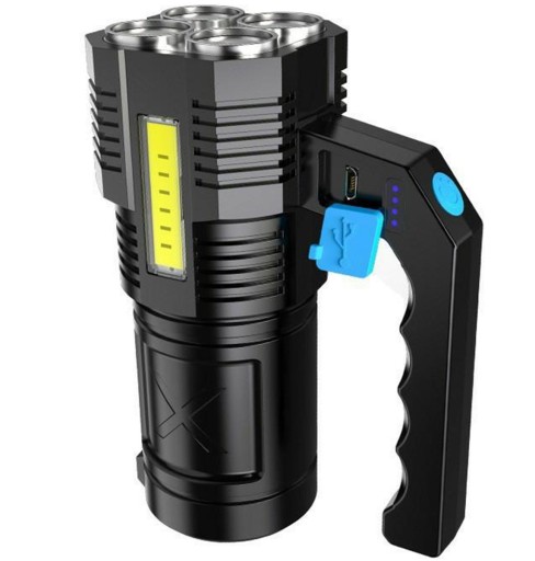 LED BATERKA SVETLOMET NABÍJAČNÝ 5 LED USB + BOČNÁ LAMPA