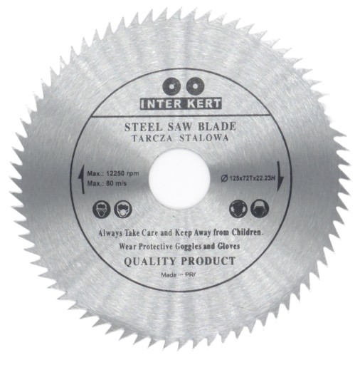 DISK NA DREVO BEZ VIDA 125mm x 22,2 x 72 zubov