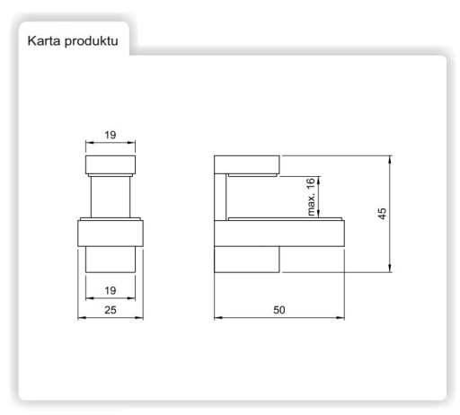MONTÁŽ PODPORA DRŽIAK PRE SKLO A DOSKU - MP005 SATÉN MP005/S