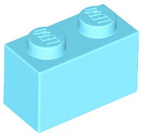 LEGO 3004 BRICK 1x2 azúrová pr. NOVINKA (12g) 16 ks.