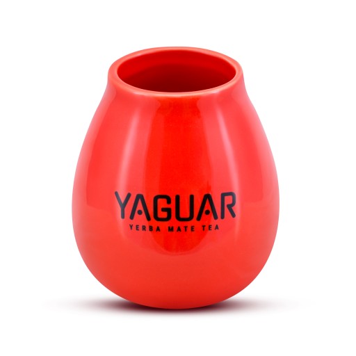 Keramická červená tekvica s logom Yaguar 350 ml