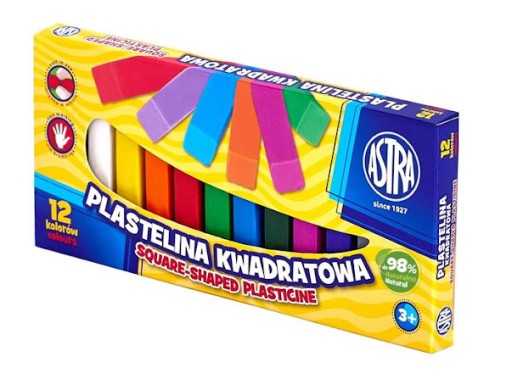 Plastelína 12 farieb hranatá Astra