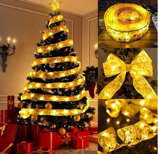 LED VIANOČNÉ SVIETIDLÁ STUHA GARLANDA VIANOČNÝ STROMČEK 50LED 5m 2700K