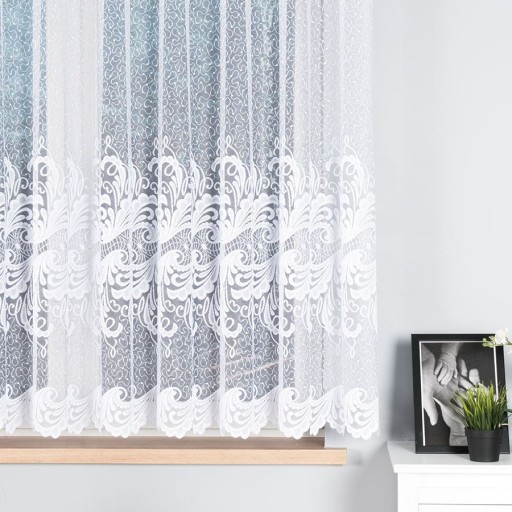 Žakárový záves z metra White, výška 160 cm