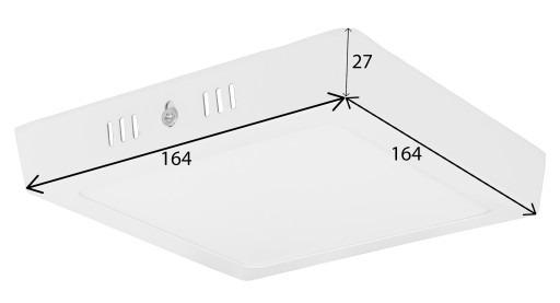 Prisadený LED panel 12W, neblikavý, CCD, štvorcový, silný, neutrálny