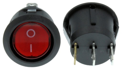 Kolískový spínač KCD2 6A 250V okrúhly Podsvietený