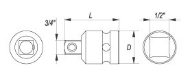 Zníženie nárazu 1/2(F) x 3/4(M) YT-1067 YATO