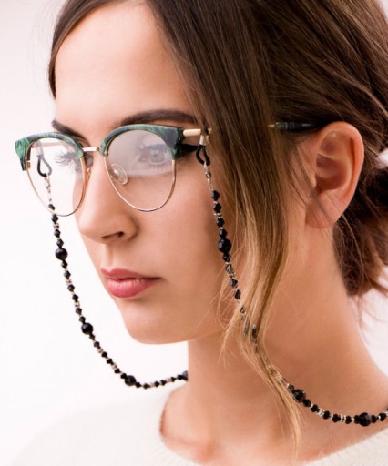 Retiazka na okuliare Hayne Black Beads