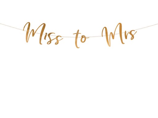 Banner Miss to Mrs, ružové zlato, 18x76cm
