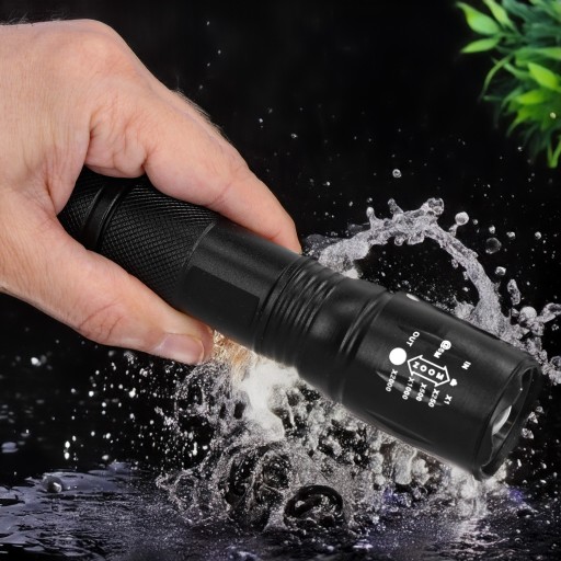 VOJENSKÁ DOBÍJATEĽNÁ BATERKA taktická LED ZOOM silná 1000lm + puzdro