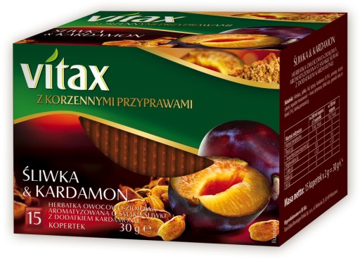 Ovocný a bylinkový čaj Vitax so slivkou a kardamónom