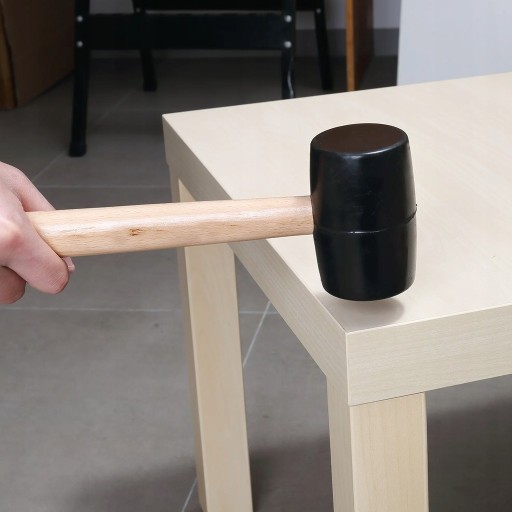 GUMOVÉ KLADIVO NA SIEŤOVÚ DLAŽDIČKU, BEZZRUŠUJÚCA, ŤAŽKÁ DREVENÁ RÚČKA