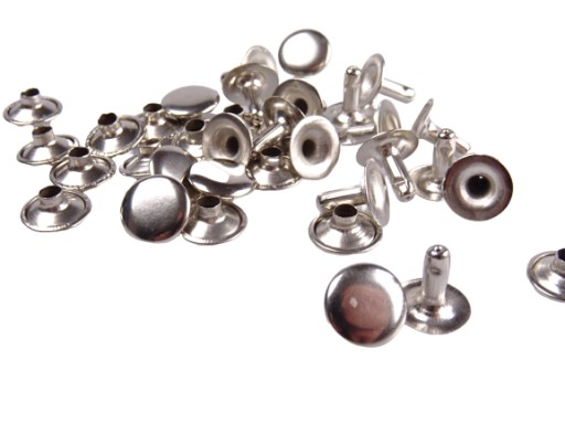 Obuvnícke skupinové nity, 10 mm, strieborné, 100 kusov