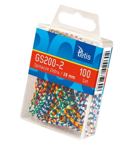 Farebné sponky na papier zebry, 100 kusov