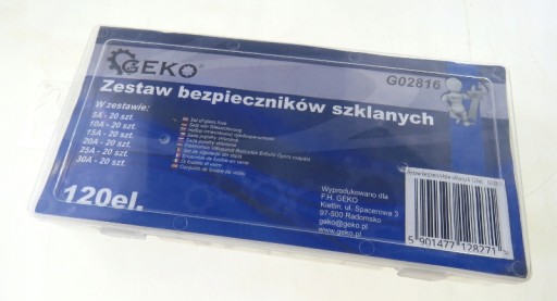 SKLENENÁ POISTKA SET 120EL 5-30A g02816