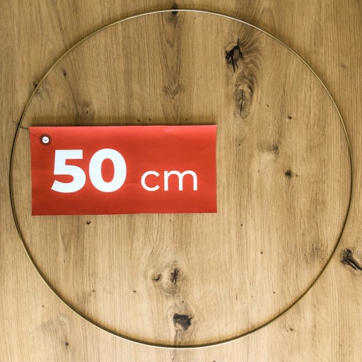 kovová obruč ZLATÝ prsteň lapač snov 50 cm