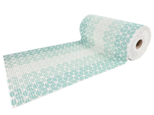 Podlahová rohož Zelená farba Geometrický vzor PVC