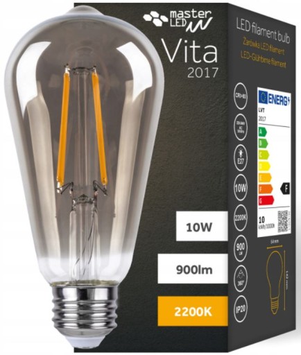 DEKORATÍVNA LED žiarovka E27 VITA vlákno teplá 10W