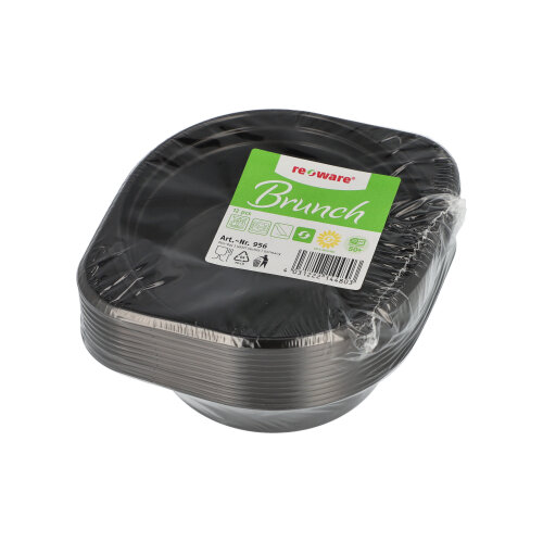 OPÄTOVNE POUŽITEĽNÉ PLASTOVÉ MISKY, ČIERNA 500ML (12 kusov) ČERVENÝ PLAST