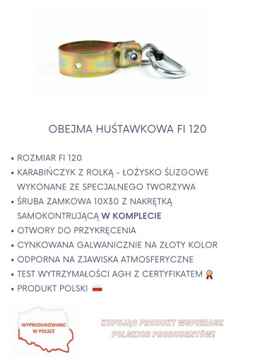 SWING CLAMP FI 120 montážny CERTIFIKÁT