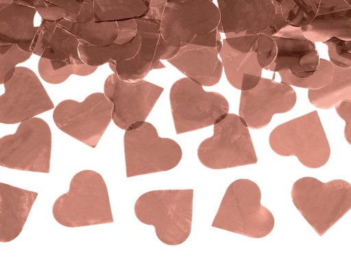 SHOOTING TUBE konfety HEARTS rose gold rose gold 60 cm na svadobnú hostinu