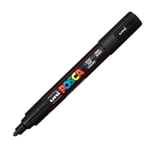 Akrylový popisovač, ozdobný čierny Posca PC-5M