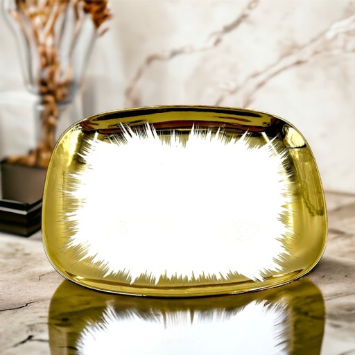 Obdĺžnikový porcelánový tanier Gold Dream 18x14cm
