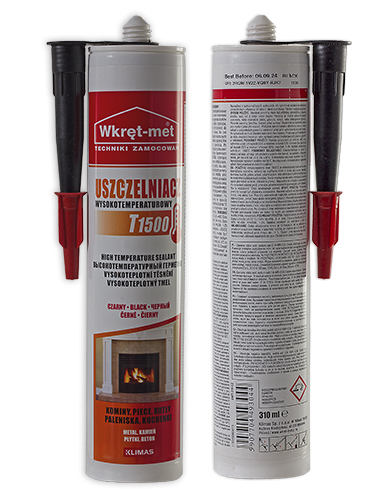 Vysokoteplotný silikónový krbový tmel Met skrutka +1500°C 310ml
