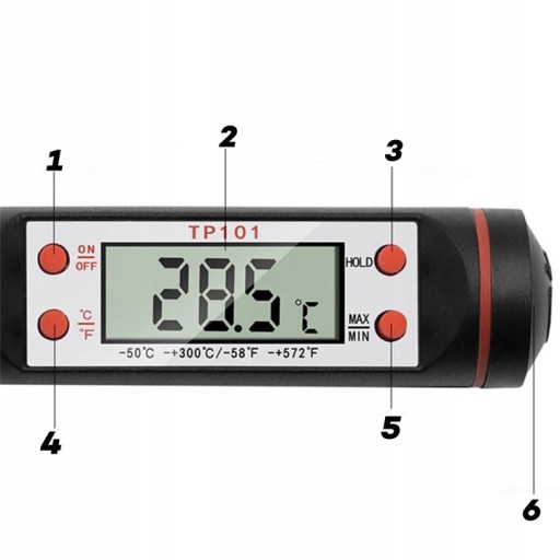 DIGITÁLNY KUCHYNSKÝ TEPLOMER NA MÄSO, VÍNO, LCD PIN SONDA