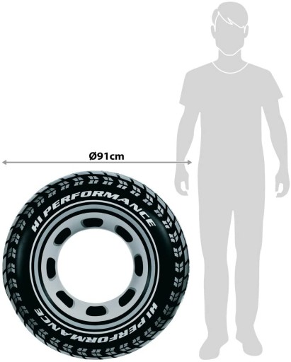 Krúžok na plávanie, plášť 91cm INTEX, čierny