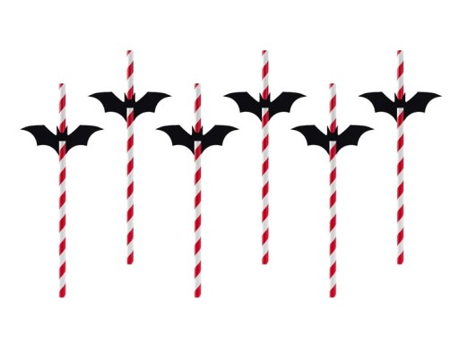 Sada netopierov z papierových slamiek na Halloween BAL karneval