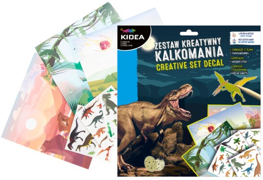 Kreatívna súprava Kidea na nálepky, nálepka Dinosaurs