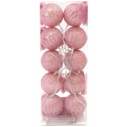 Reťazové svetlá Cotton Balls, 10 LED guličiek, 6 cm batérie